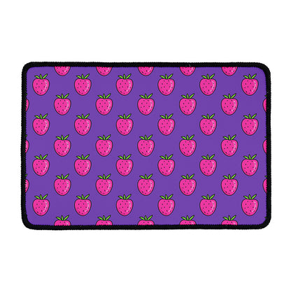 Purple Strawberry Pattern Print Kitchen Mat