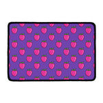 Purple Strawberry Pattern Print Kitchen Mat