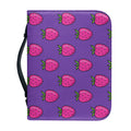 Purple Strawberry Pattern Print Leather Bible Cover