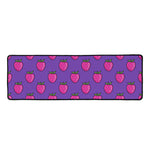Purple Strawberry Pattern Print Long Kitchen Mat