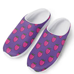 Purple Strawberry Pattern Print Mesh Casual Shoes