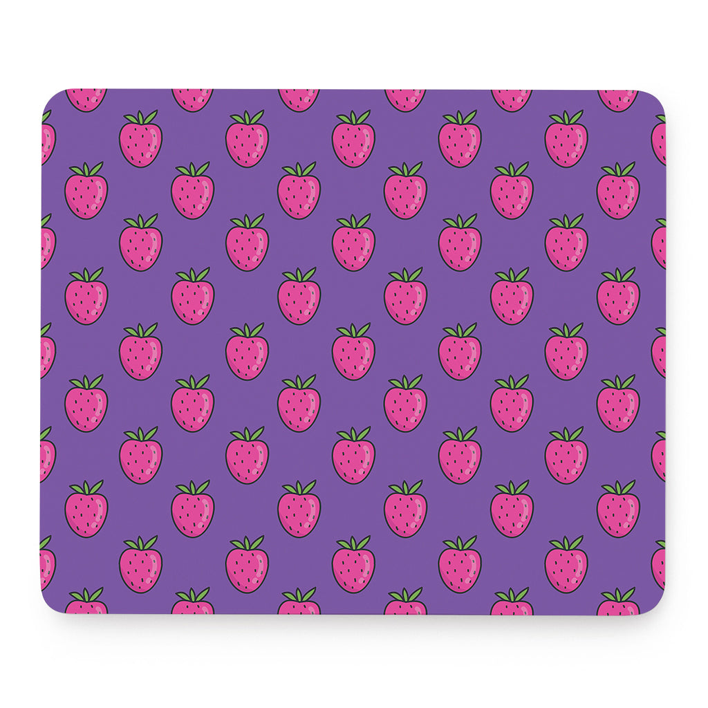 Purple Strawberry Pattern Print Mouse Pad
