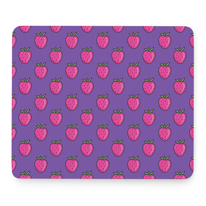 Purple Strawberry Pattern Print Mouse Pad