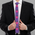 Purple Strawberry Pattern Print Necktie