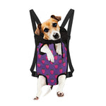 Purple Strawberry Pattern Print Pet Carrier Backpack