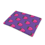 Purple Strawberry Pattern Print Pet Cooling Mat Cover