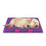 Purple Strawberry Pattern Print Pet Cooling Mat Cover