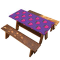 Purple Strawberry Pattern Print Picnic Table Cover