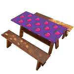 Purple Strawberry Pattern Print Picnic Table Cover