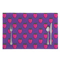 Purple Strawberry Pattern Print Placemat