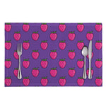 Purple Strawberry Pattern Print Placemat