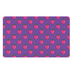 Purple Strawberry Pattern Print Polyester Doormat