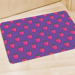 Purple Strawberry Pattern Print Polyester Doormat