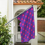 Purple Strawberry Pattern Print Polyester Flag