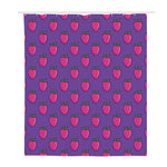 Purple Strawberry Pattern Print Polyester Shower Curtain