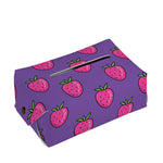 Purple Strawberry Pattern Print Rectangle Tissue Box Cover