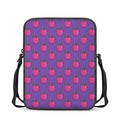 Purple Strawberry Pattern Print Rectangular Crossbody Bag