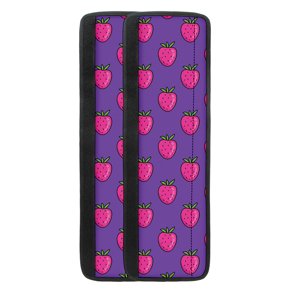 Purple Strawberry Pattern Print Refrigerator Handle Covers