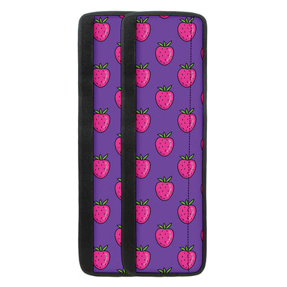 Purple Strawberry Pattern Print Refrigerator Handle Covers