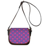 Purple Strawberry Pattern Print Saddle Bag