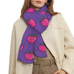 Purple Strawberry Pattern Print Scarf