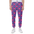 Purple Strawberry Pattern Print Joggers