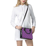 Purple Strawberry Pattern Print Shoulder Handbag