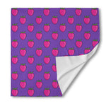 Purple Strawberry Pattern Print Silk Bandana