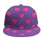 Purple Strawberry Pattern Print Snapback Cap