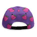 Purple Strawberry Pattern Print Snapback Cap