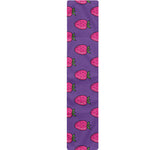 Purple Strawberry Pattern Print Table Runner