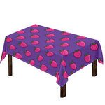 Purple Strawberry Pattern Print Tablecloth