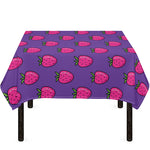 Purple Strawberry Pattern Print Tablecloth