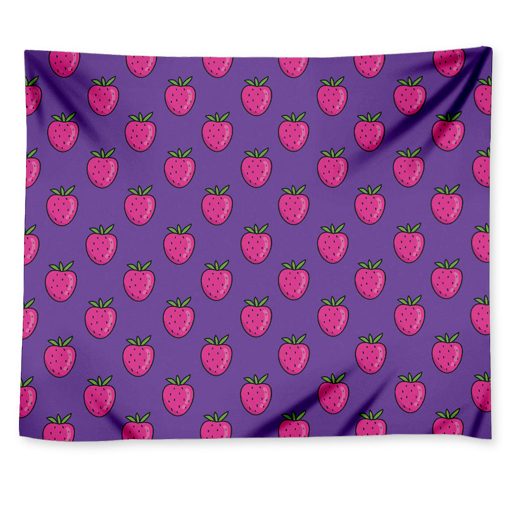 Purple Strawberry Pattern Print Tapestry