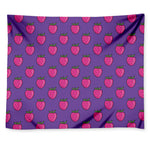 Purple Strawberry Pattern Print Tapestry