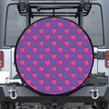 Purple Strawberry Pattern Print Tire Cover