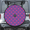 Purple Strawberry Pattern Print Tire Cover With Camera Hole