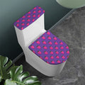 Purple Strawberry Pattern Print Toilet Lid And Tank Cover Set
