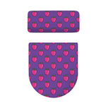 Purple Strawberry Pattern Print Toilet Lid And Tank Cover Set