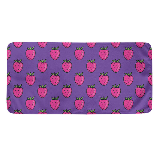 Purple Strawberry Pattern Print Towel
