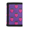 Purple Strawberry Pattern Print Trifold Wallet