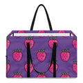 Purple Strawberry Pattern Print Utility Tote Bag