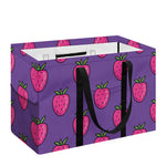 Purple Strawberry Pattern Print Utility Tote Bag
