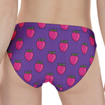 Purple Strawberry Pattern Print Women's Panties