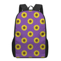 Purple Sunflower Pattern Print 17 Inch Backpack