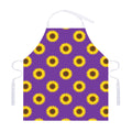 Purple Sunflower Pattern Print Adjustable Apron