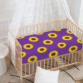 Purple Sunflower Pattern Print Baby Crib Sheet