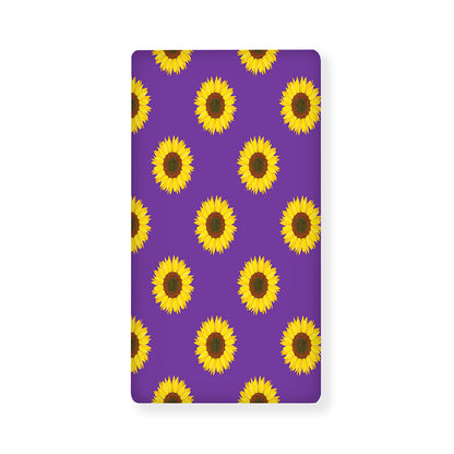 Purple Sunflower Pattern Print Baby Crib Sheet