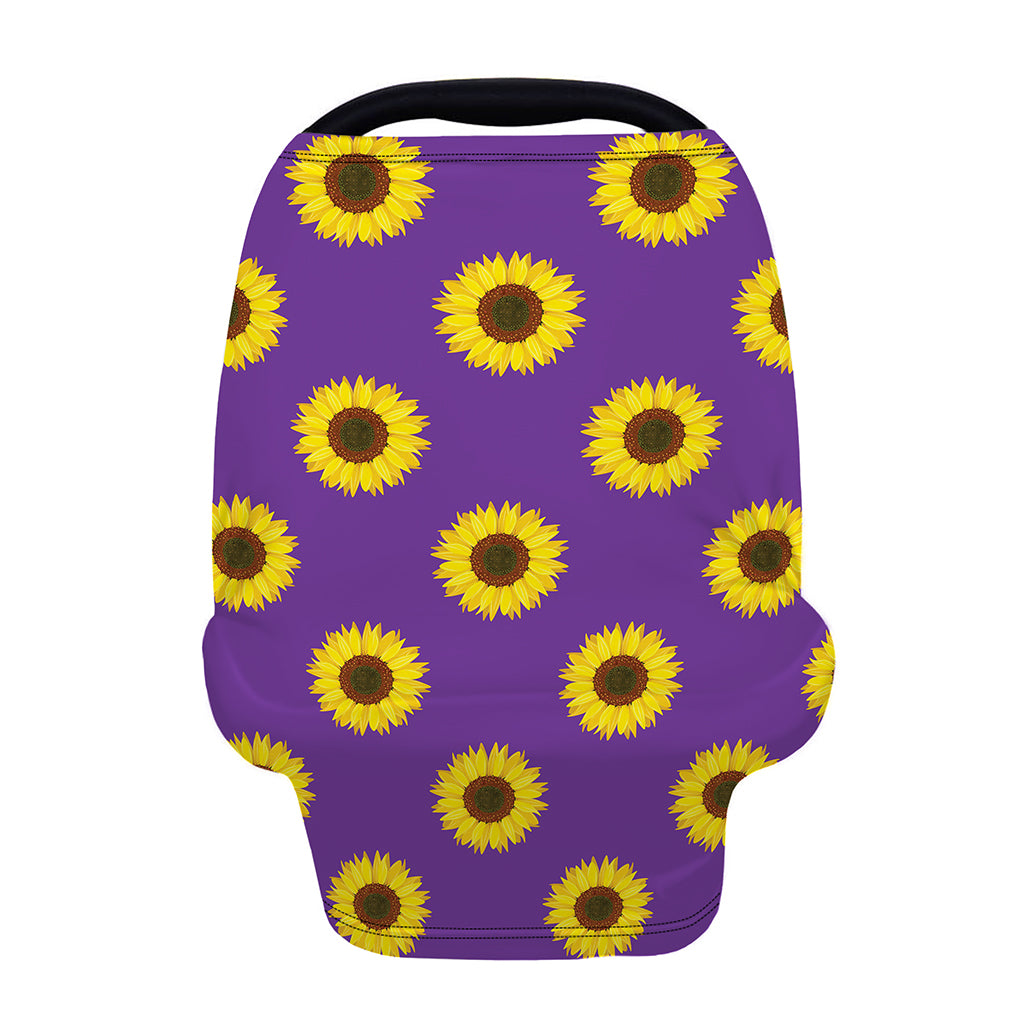 Purple Sunflower Pattern Print Baby Seat Cover