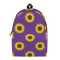 Purple Sunflower Pattern Print School Backpack